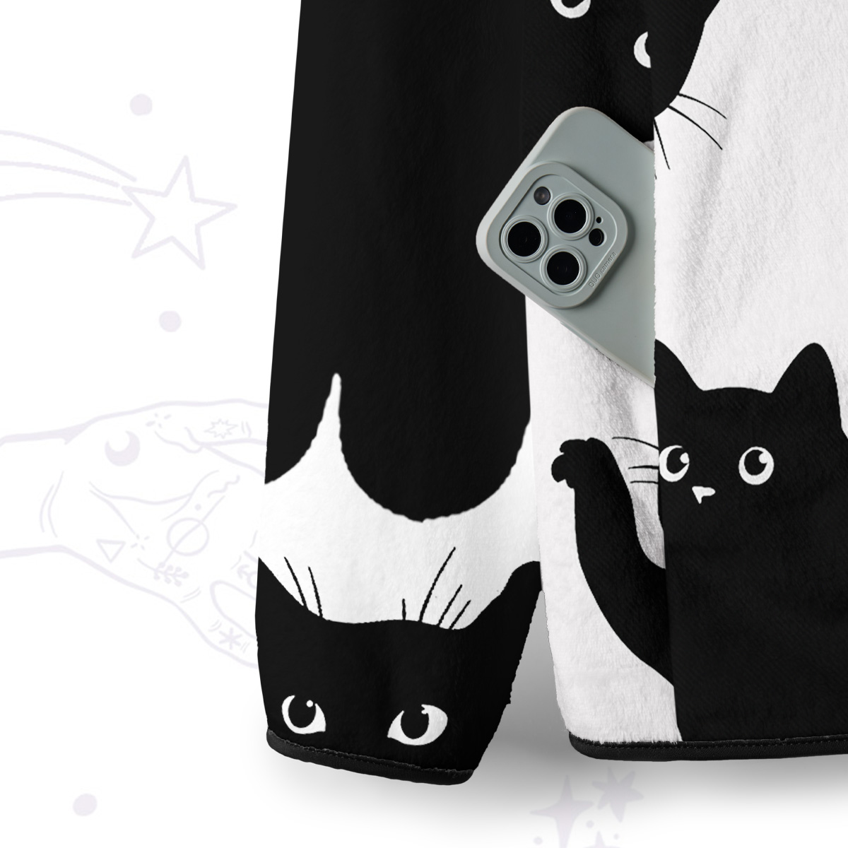 Purplehecate Peekaboo Cats Full Zip Fleece Jacket