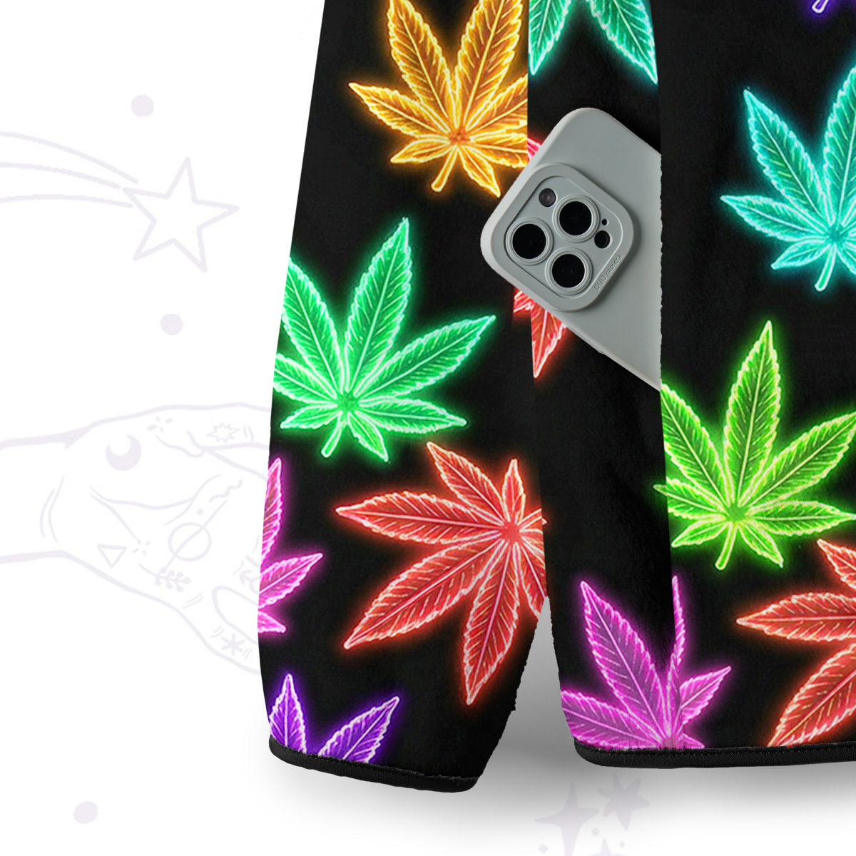 Purplehecate Trippy Weed Full Zip Fleece Jacket