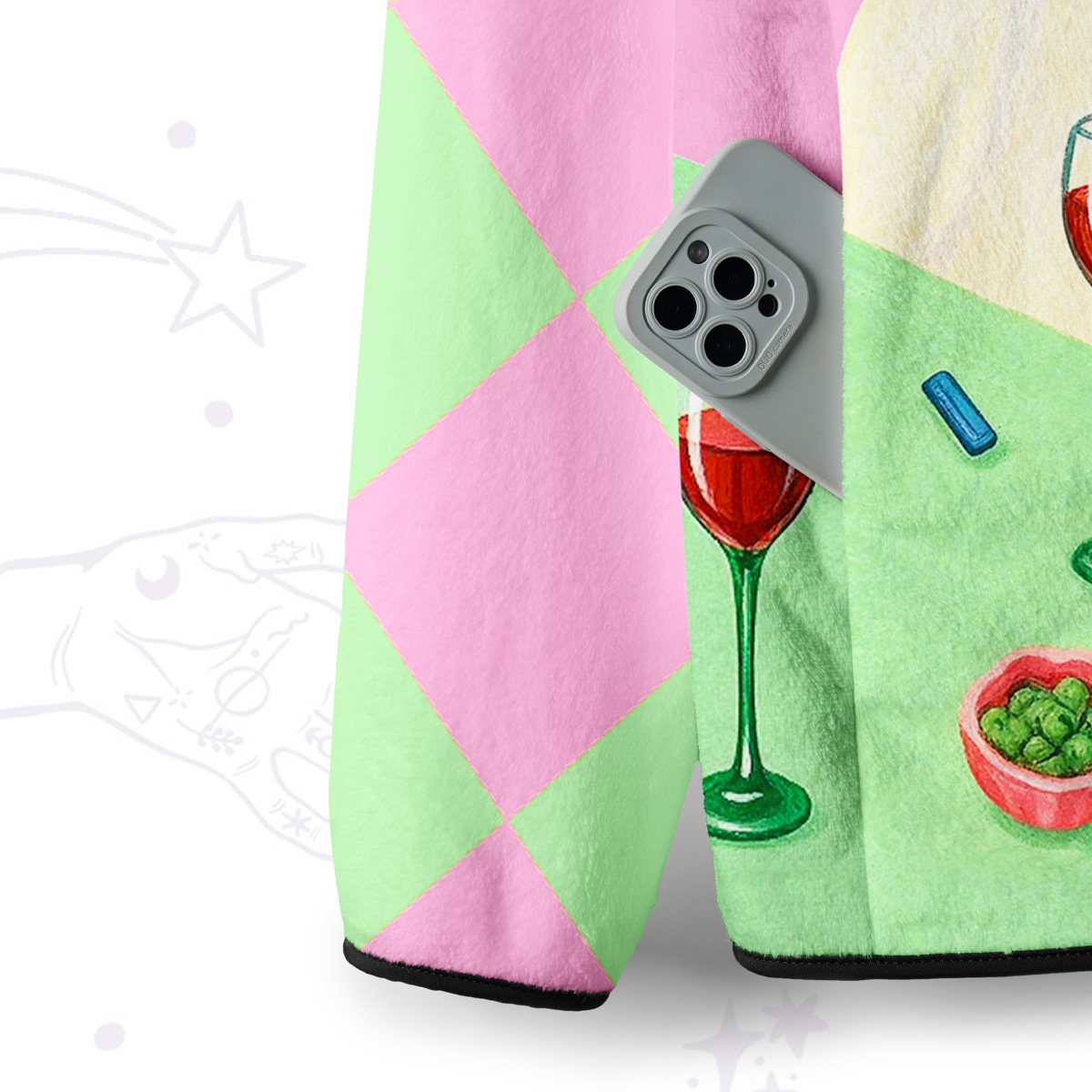 Purplehecate Tipsy Goose Wine Party Full Zip Fleece Jacket