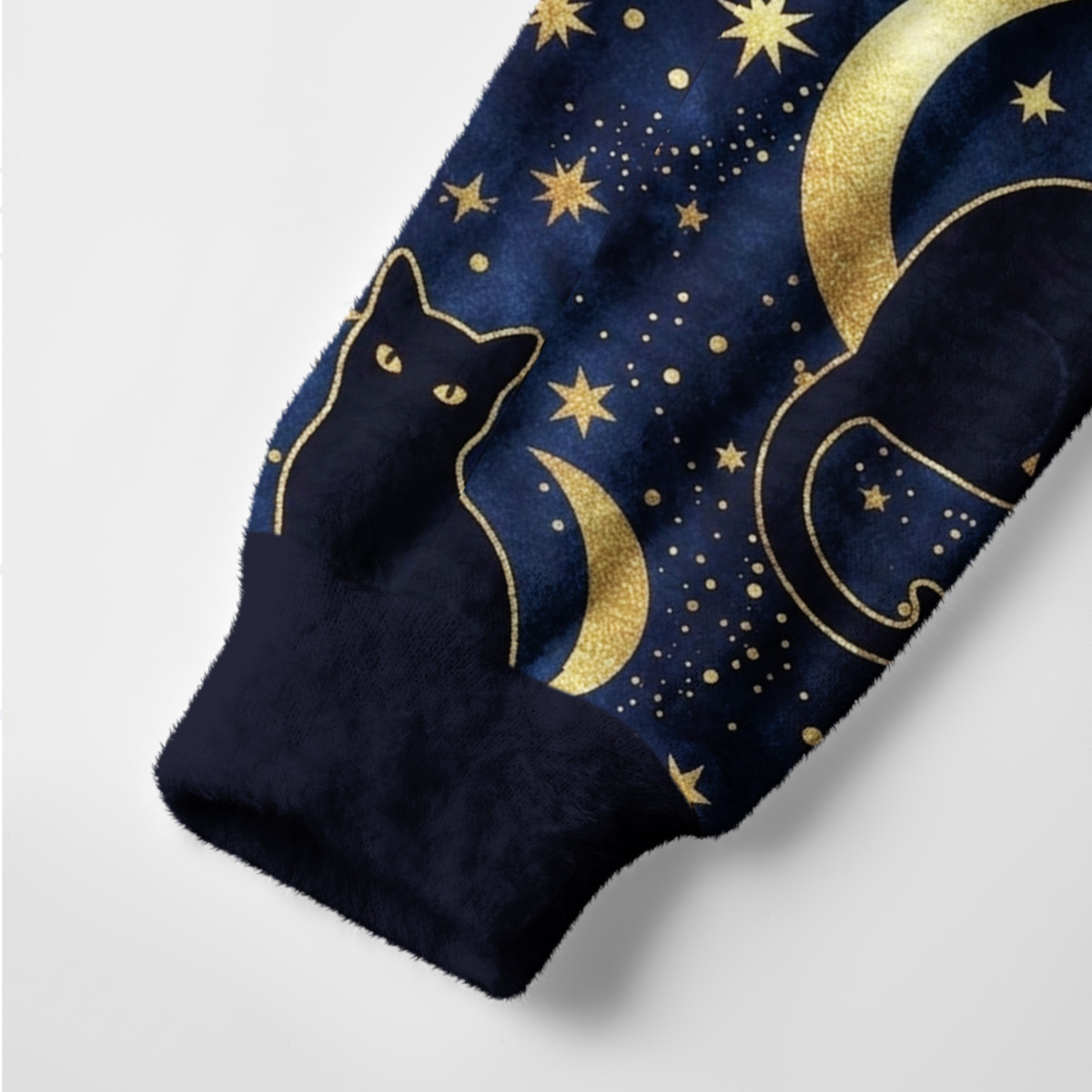Purplehecate Starry Moon & Black Cat Ugly Cardigan Sweaters