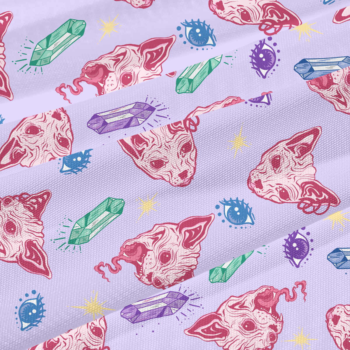 Purplehecate Crystal Cat Skull Beachwear Cover-Up Dress