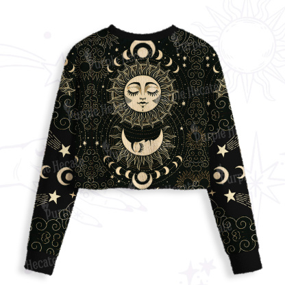 Purplehecate Lunar Eclipse Crop Fuzzy Ugly Sweatshirt