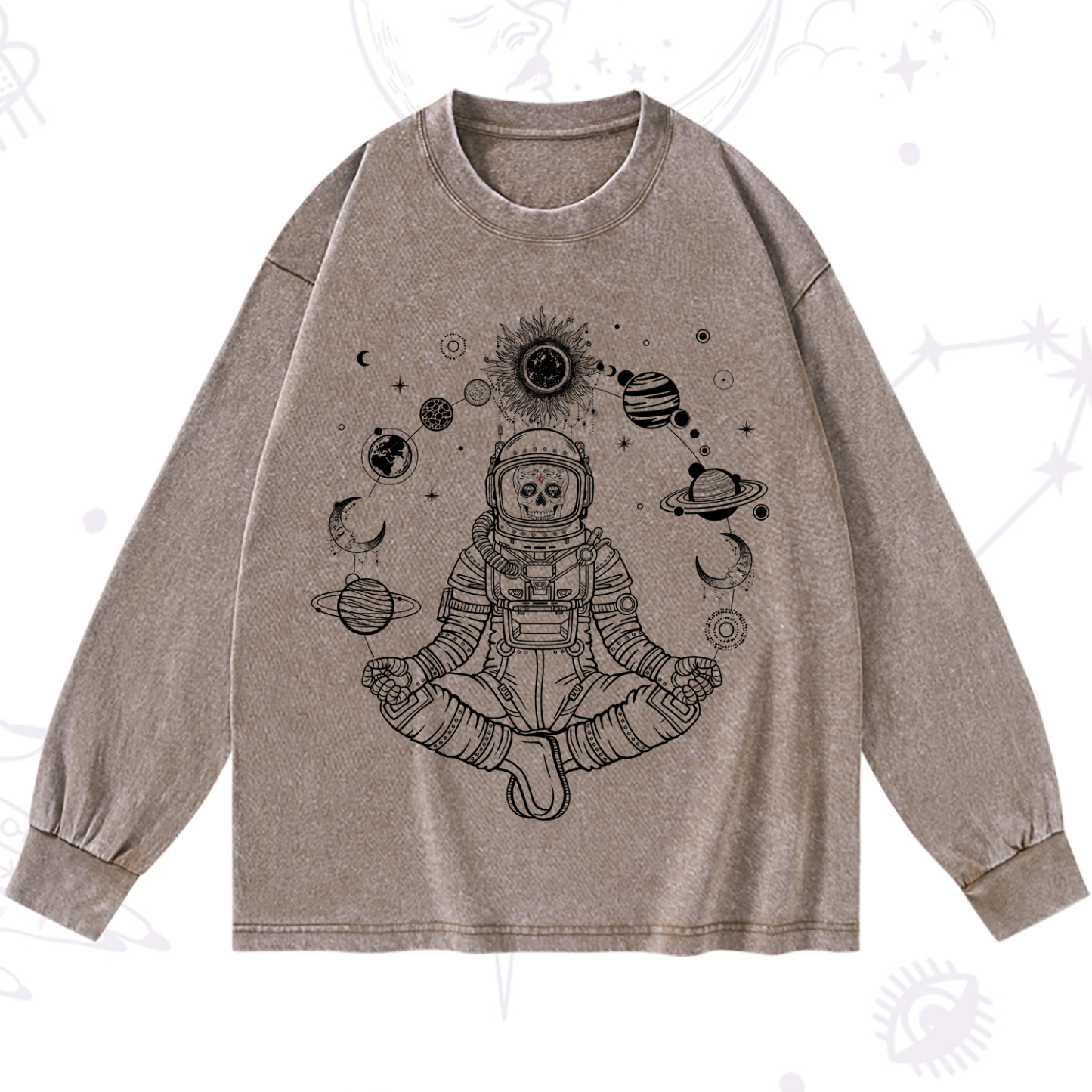 Purplehecate Cosmic Meditator Washed Long Sleeve Shirt