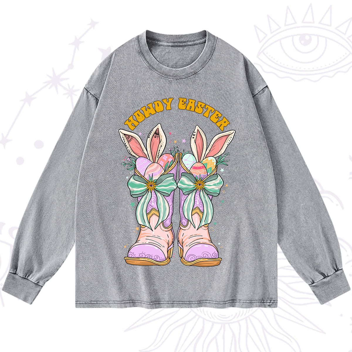 Purplehecate Howdy Easter Washed Long Sleeve Shirt