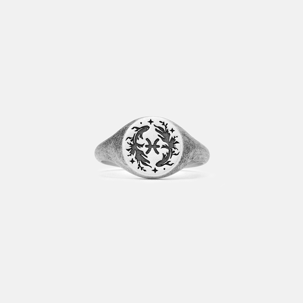 Purplehecate Pisces Zodiac Sterling Silver Ring
