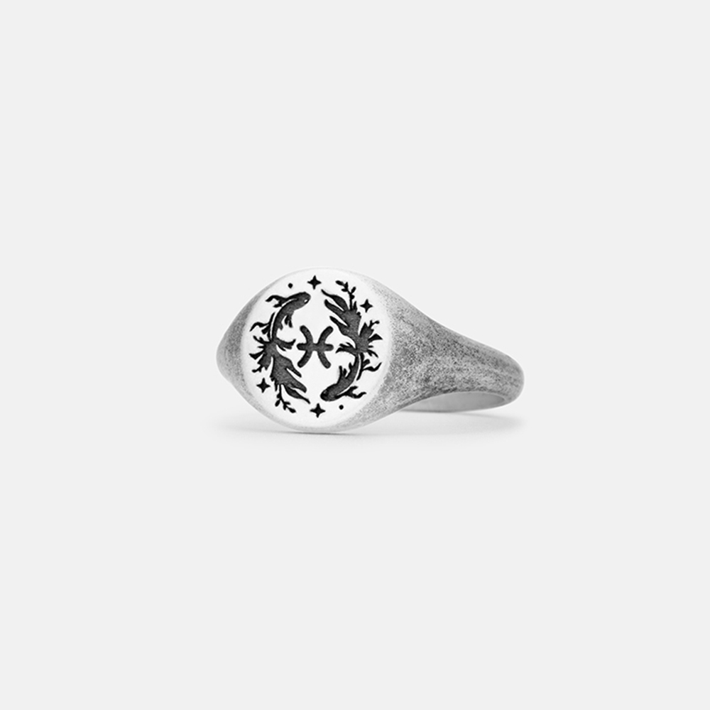 Purplehecate Pisces Zodiac Sterling Silver Ring