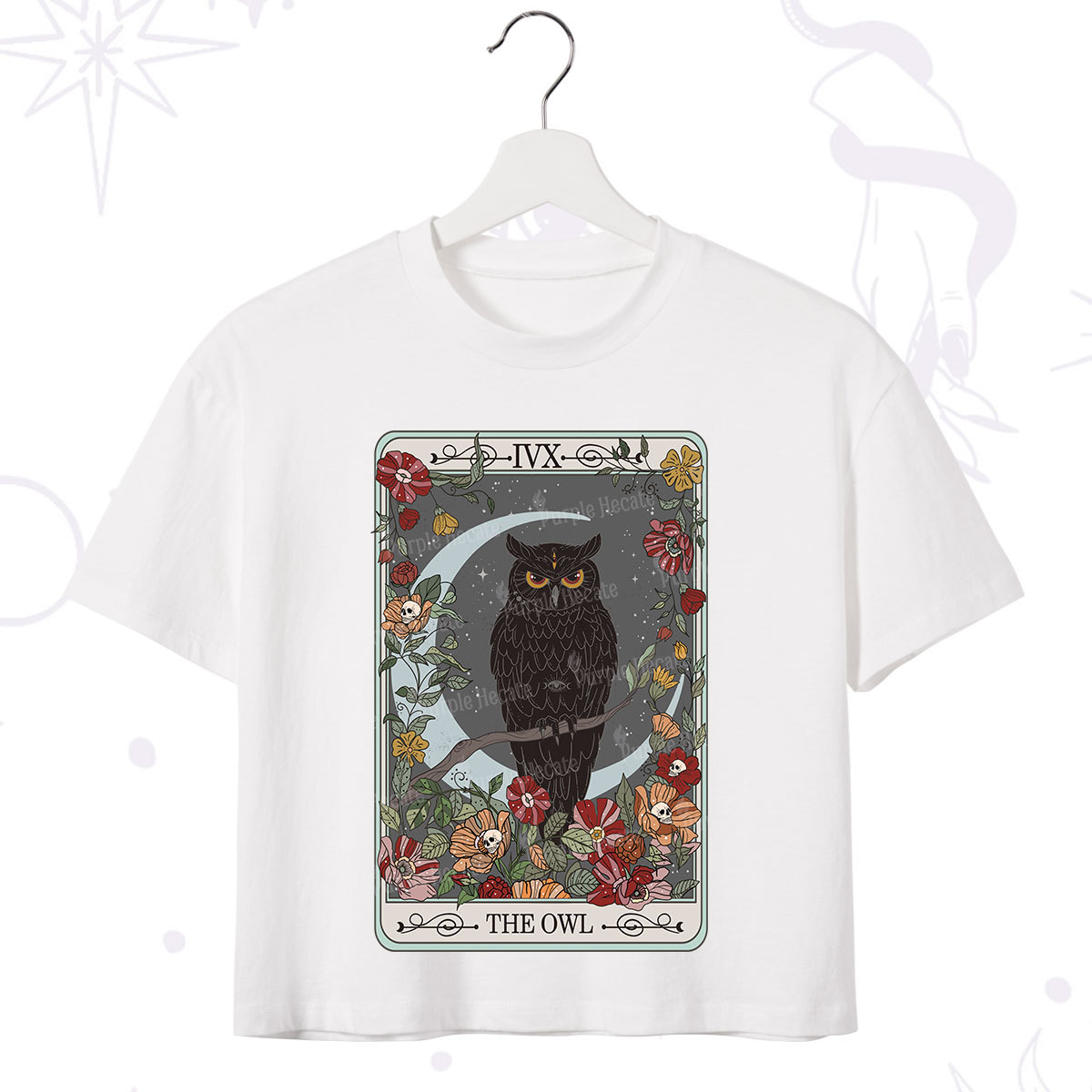 Purplehecate The Owl Tarot Crop T-Shirt