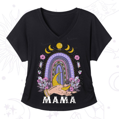 Purplehecate Gothic Mama Rainbow V-Neck T-Shirt