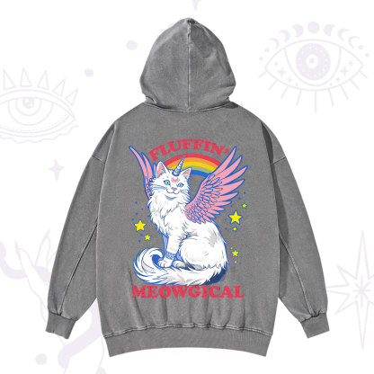 Purplehecate Fluffin Meowgical Washed Hoodie