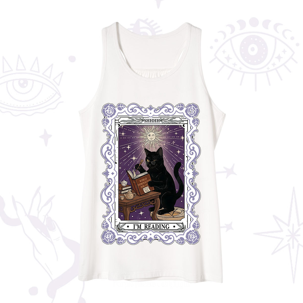 Purplehecate The Reading Cat Tarot Tank