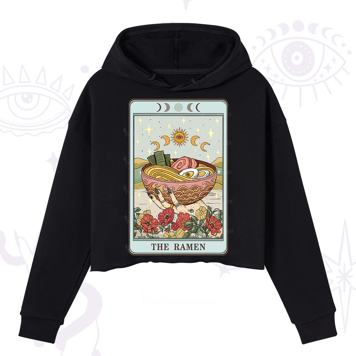 Purplehecate The Ramen Tarot Crop Hoodie