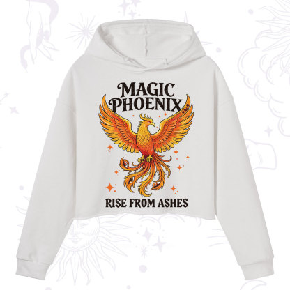 Purplehecate Magic Phoenix Rise From Ashes Crop Hoodie