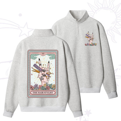 Purplehecate The Hair Stylist Tarot Zip Fleece Sweatshirt