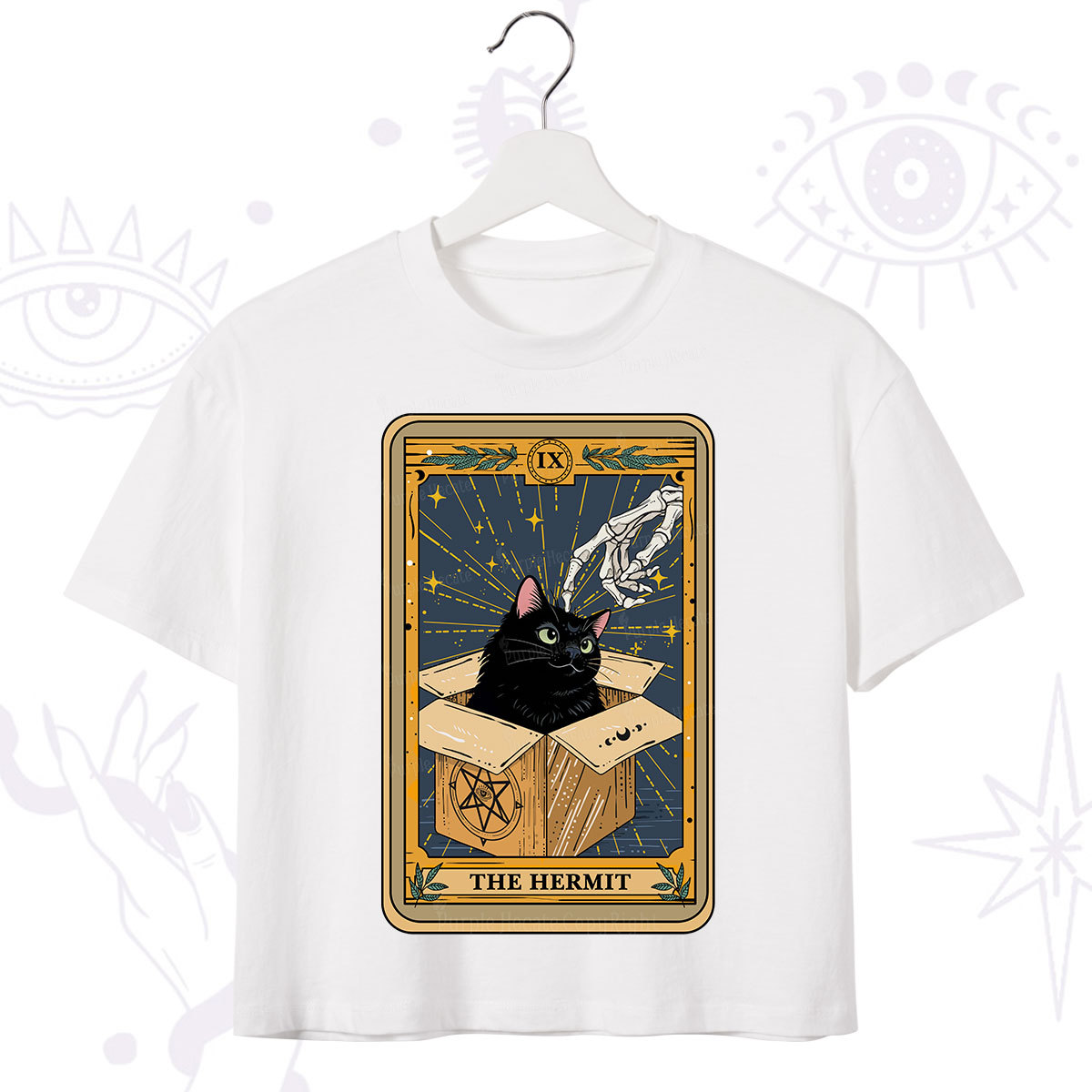 Purplehecate The Hermit Cat Tarot Crop T-Shirt