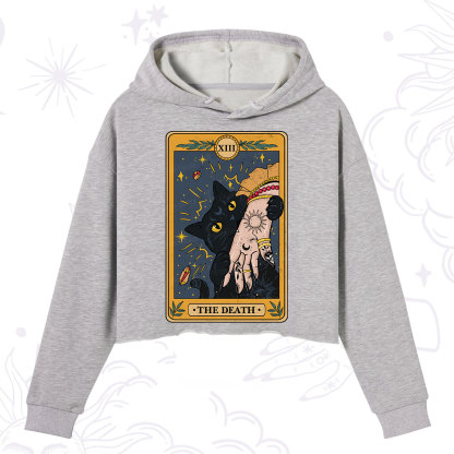 Purplehecate The Death Tarot Card Crop Hoodie
