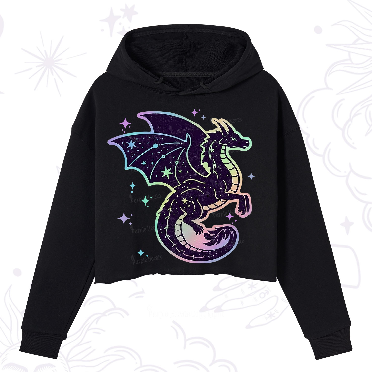 Purplehecate Celestial Dragon Crop Hoodie