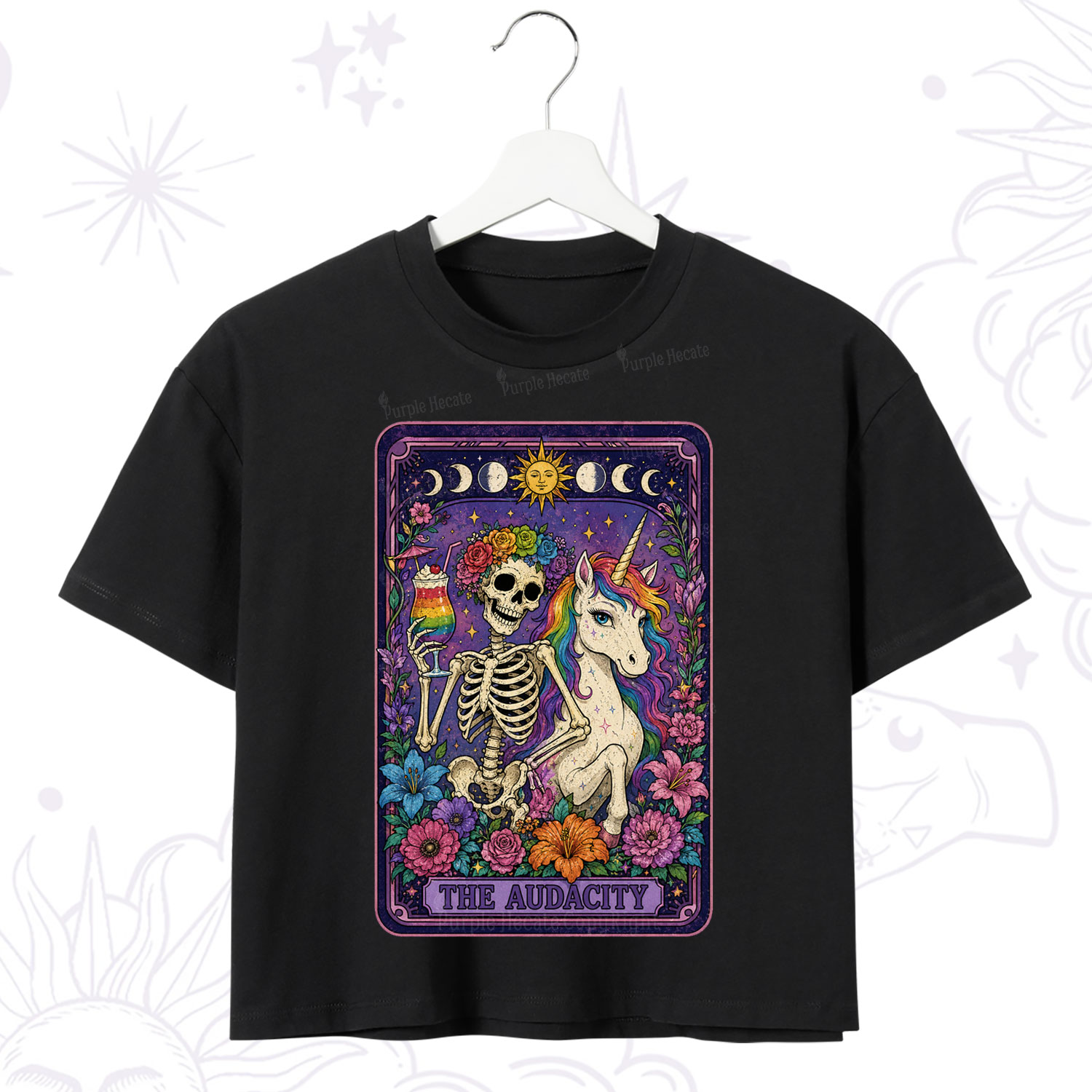 Purplehecate The Audacity Tarot Pride Rainbow Crop T-Shirt
