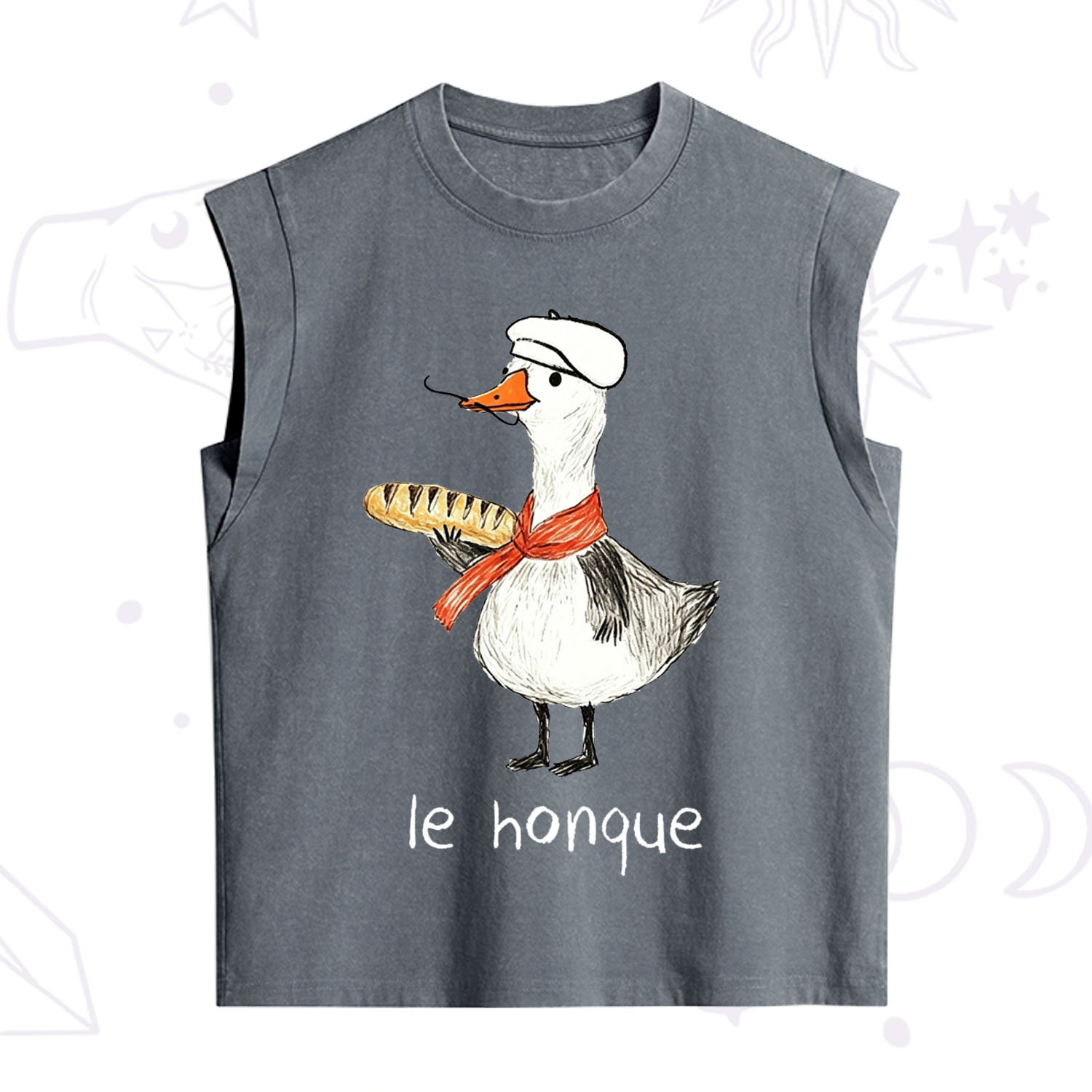 Purplehecate Funny French Goose Vintage Washed Tank
