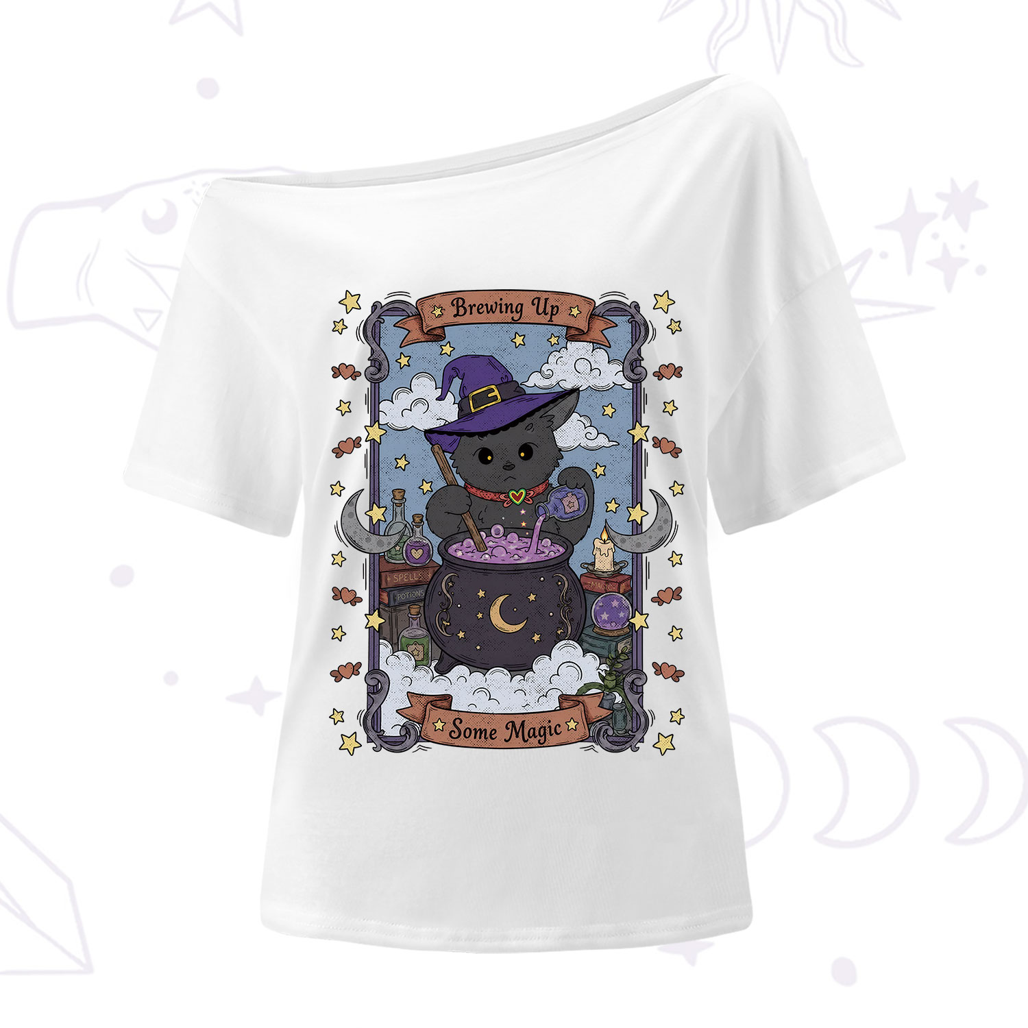 Purplehecate Brewing Up Some Magic One Shoulder T-Shirt