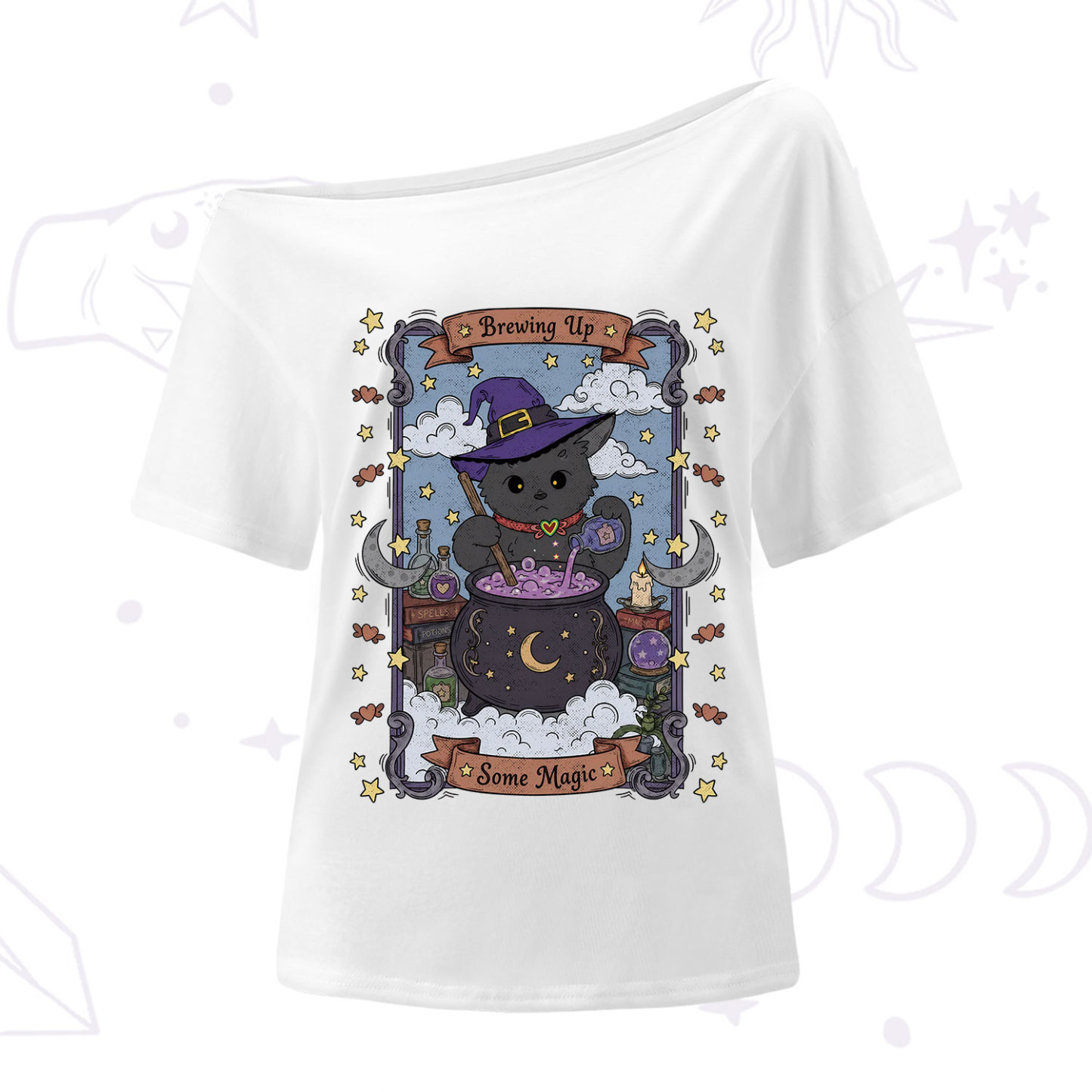 Purplehecate Brewing Up Some Magic One Shoulder T-Shirt