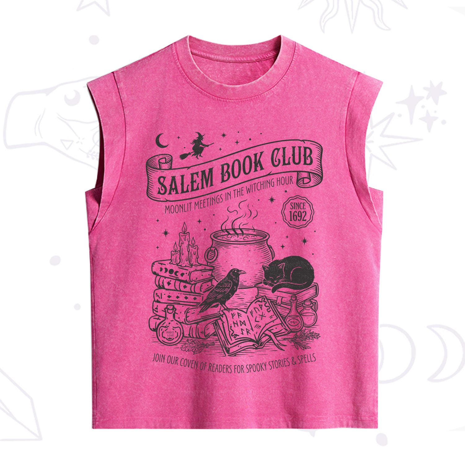 Purplehecate Salem Witch Book Club Vintage Washed Tank