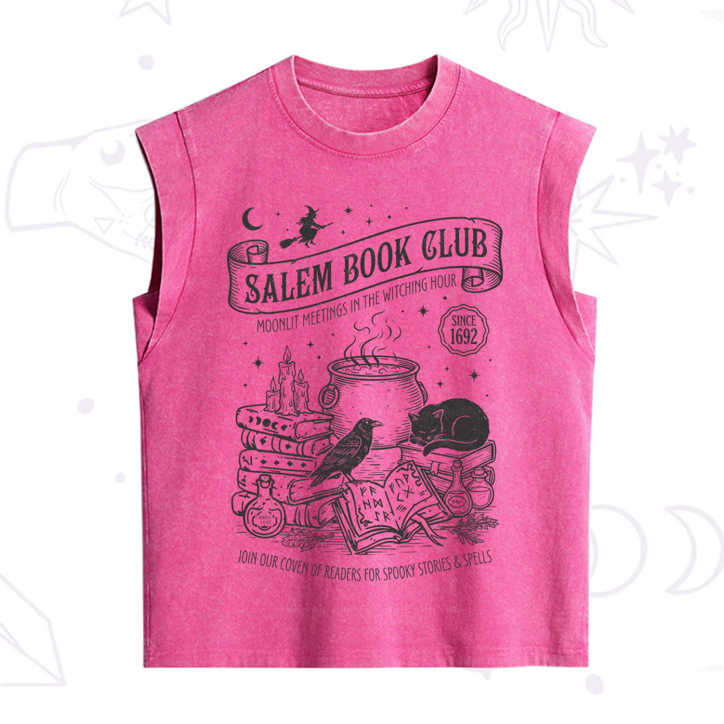 Purplehecate Salem Witch Book Club Vintage Washed Tank