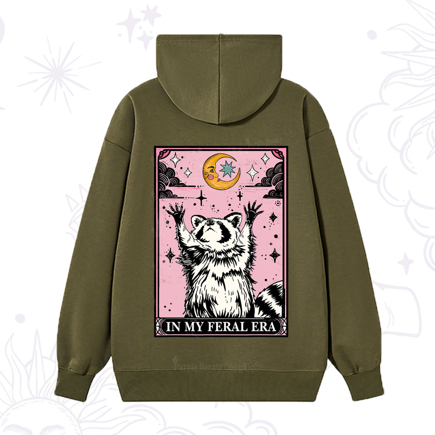 Purplehecate The In My Feral Era Tarot Raccoon Hoodie