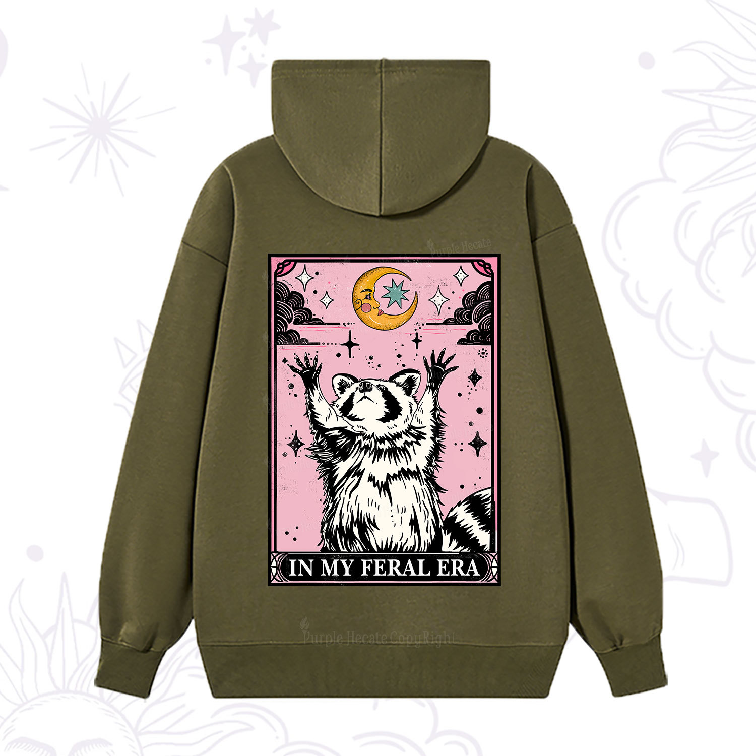 Purplehecate The In My Feral Era Tarot Raccoon Hoodie