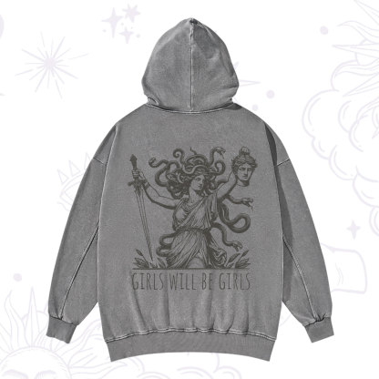 Purplehecate Girls Will Be Girls Medusa Washed Hoodie