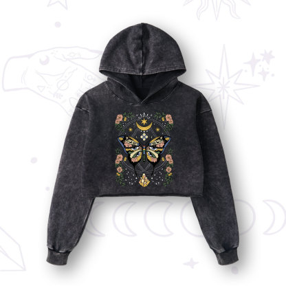 Purplehecate I Am Opening Washed Cropped Hoodie