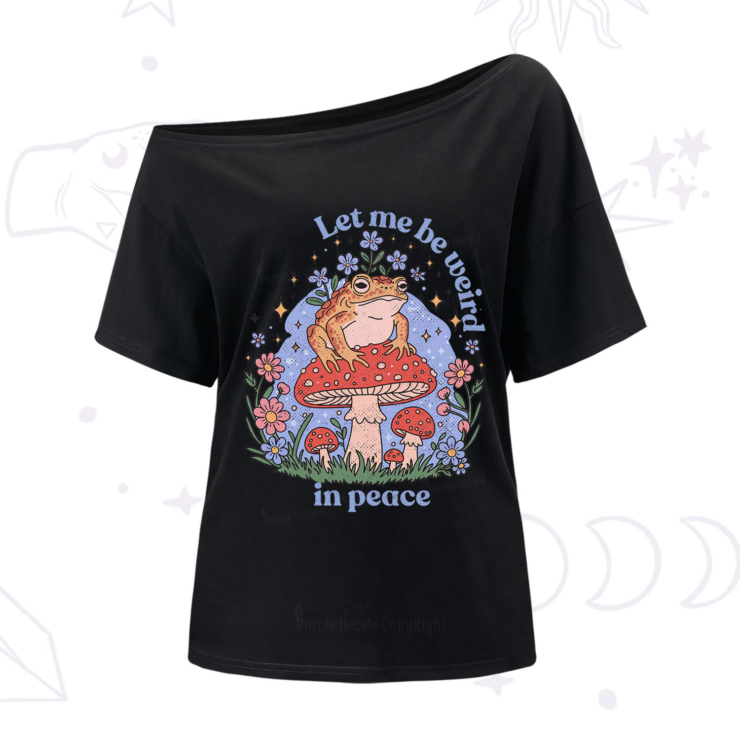 Purplehecate Let Me Be Weird In Peace Frog One Shoulder T-Shirt