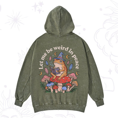 Purplehecate Let Me Be Weird in Peace Frog Washed Hoodie