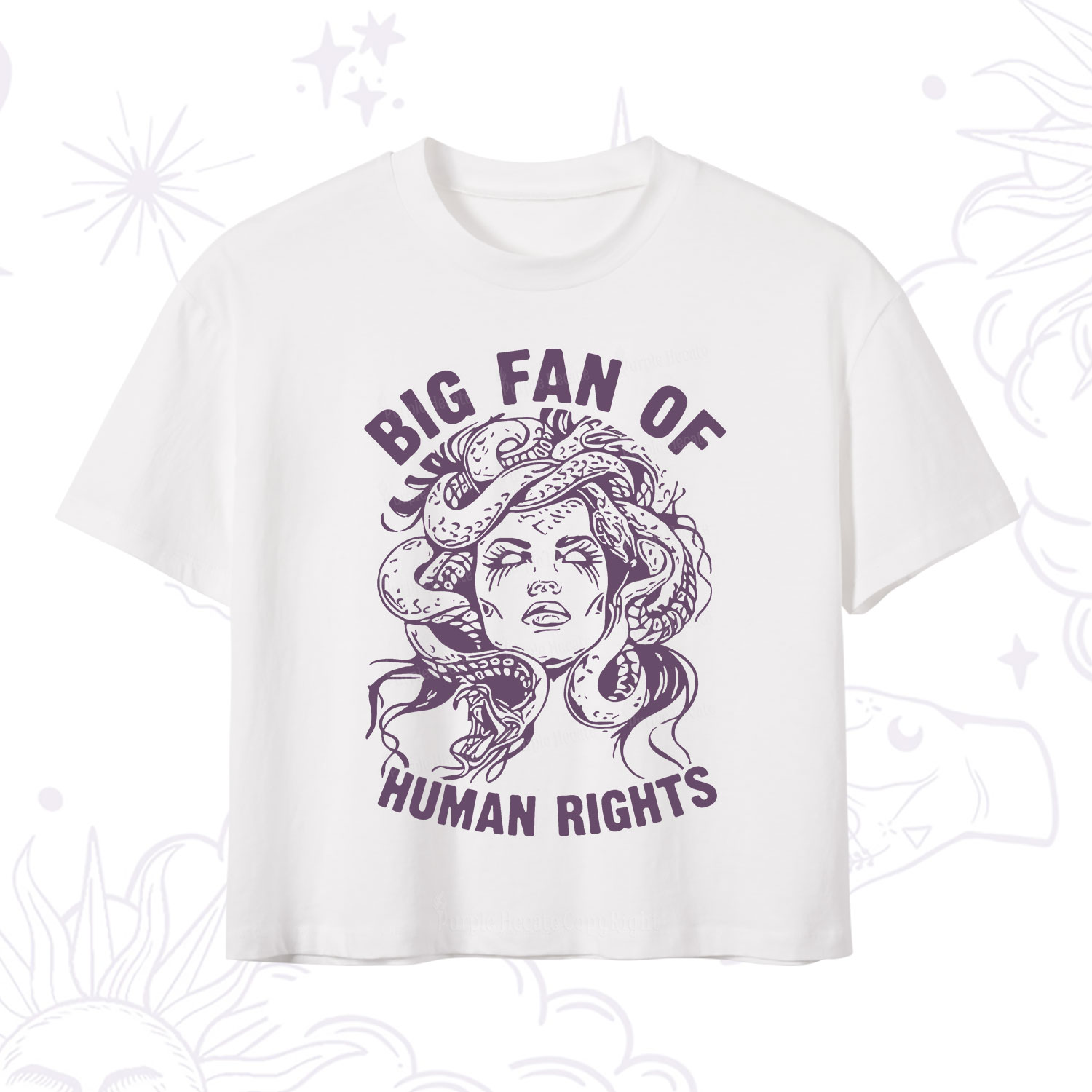 Purplehecate Big Fan of Human Rights Crop T-Shirt