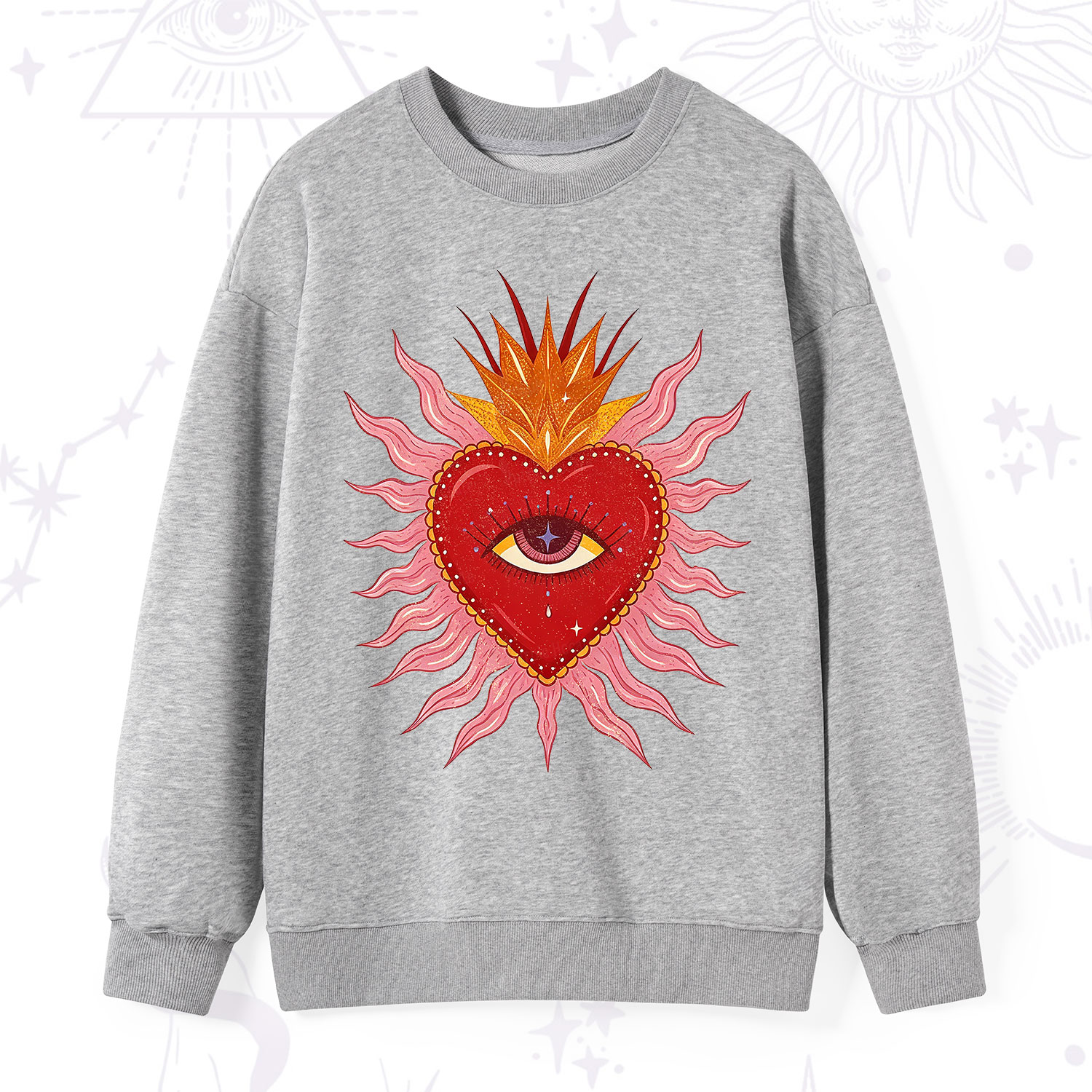 Purplehecate Sacred Flame Heart Sweatshirt