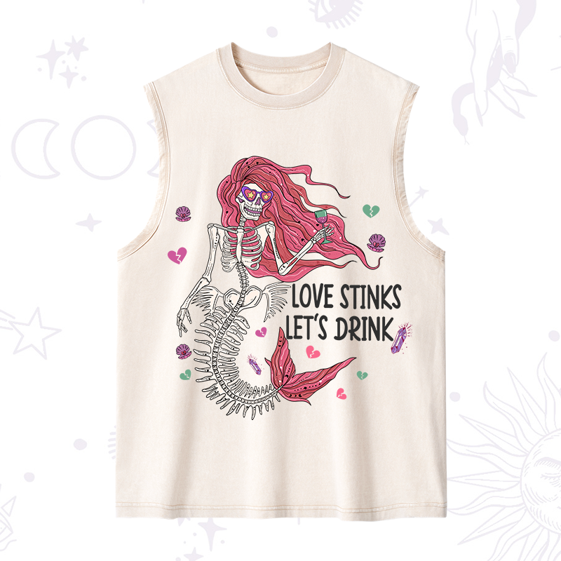 Purplehecate Love Stinks Let's Drink Valentine Washed Tank