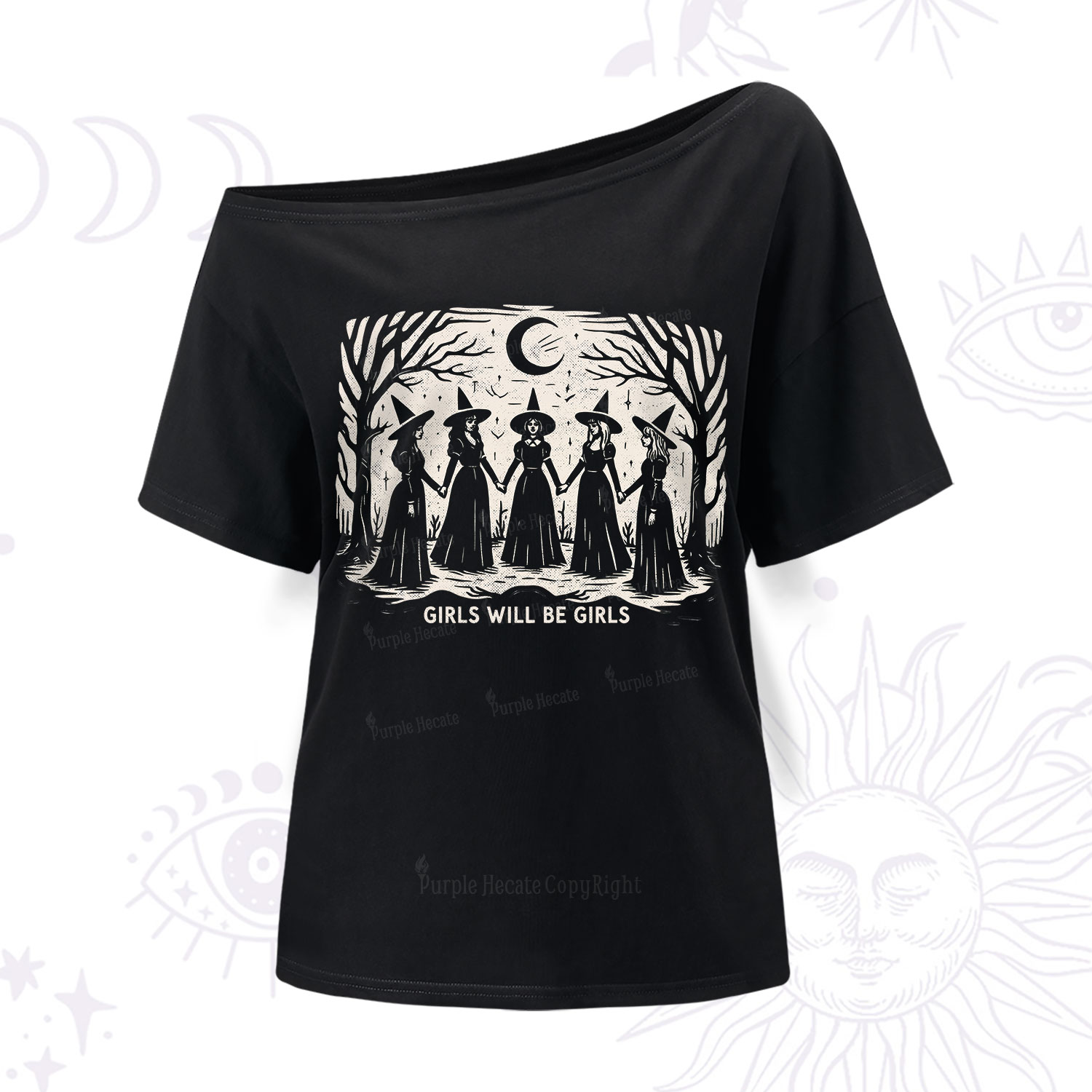 Purplehecate Girls Will Be Girls One Shoulder T-Shirt