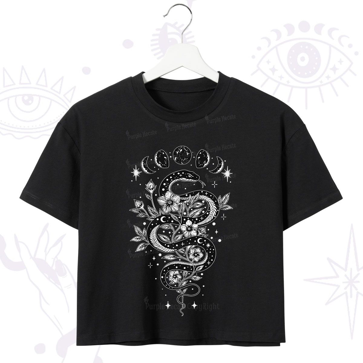 Purplehecate Serpent Spell Crop T-Shirt
