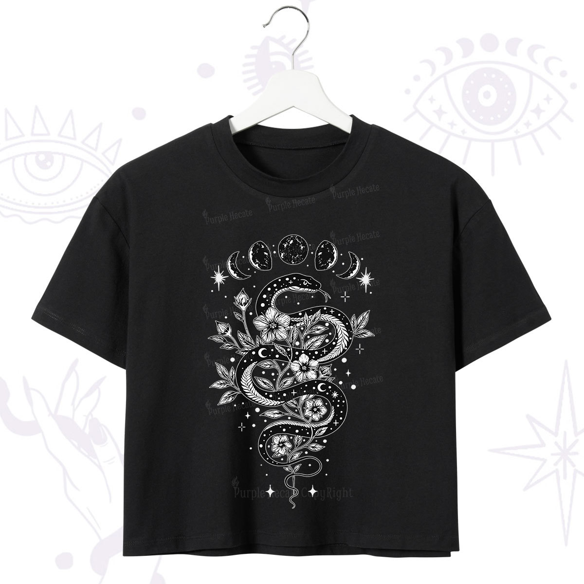 Purplehecate Serpent Spell Crop T-Shirt