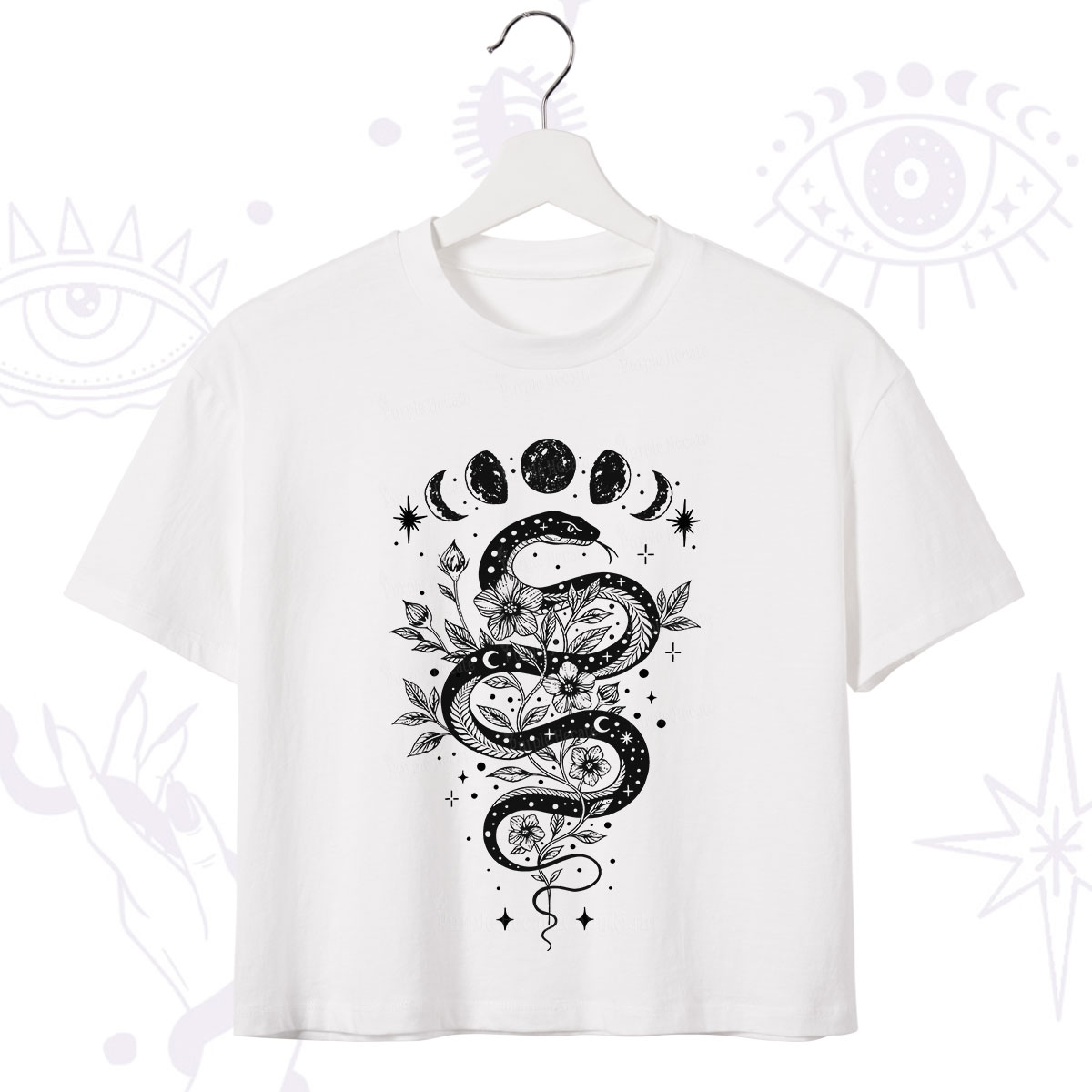 Purplehecate Serpent Spell Crop T-Shirt