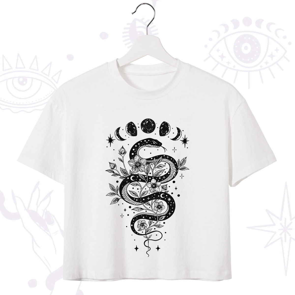 Purplehecate Serpent Spell Crop T-Shirt