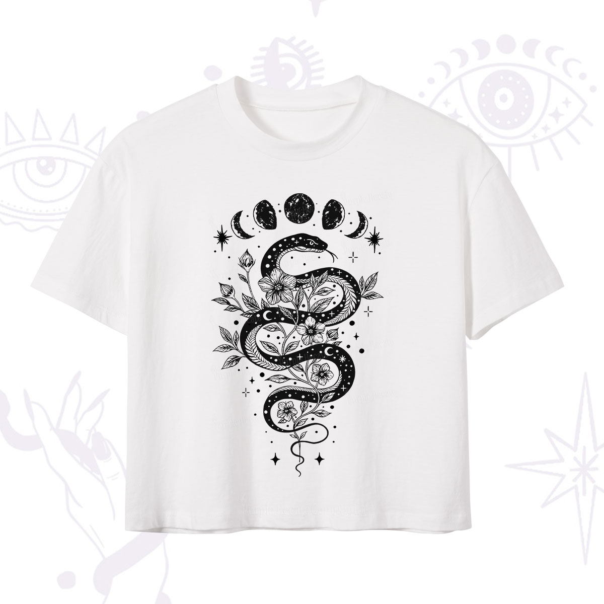 Purplehecate Serpent Spell Crop T-Shirt