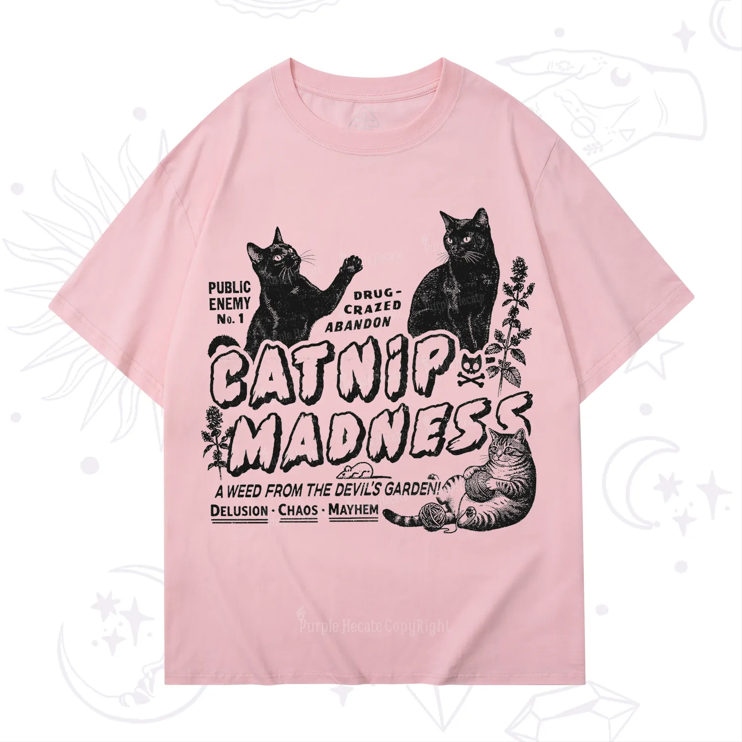 Purplehecate Catnip?Madness Cute?Cat T-Shirt