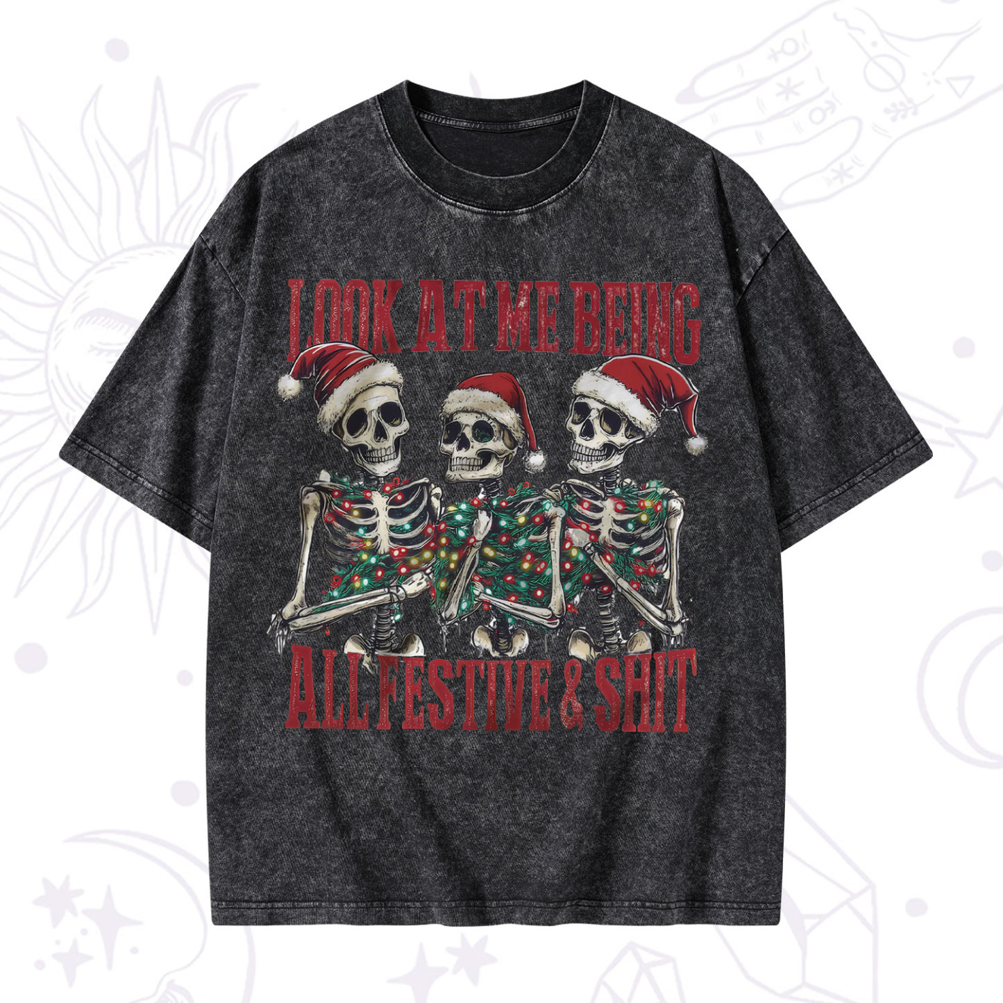 Purplehecate Look At Me Being All Festive And Shit Christmas Washed T-