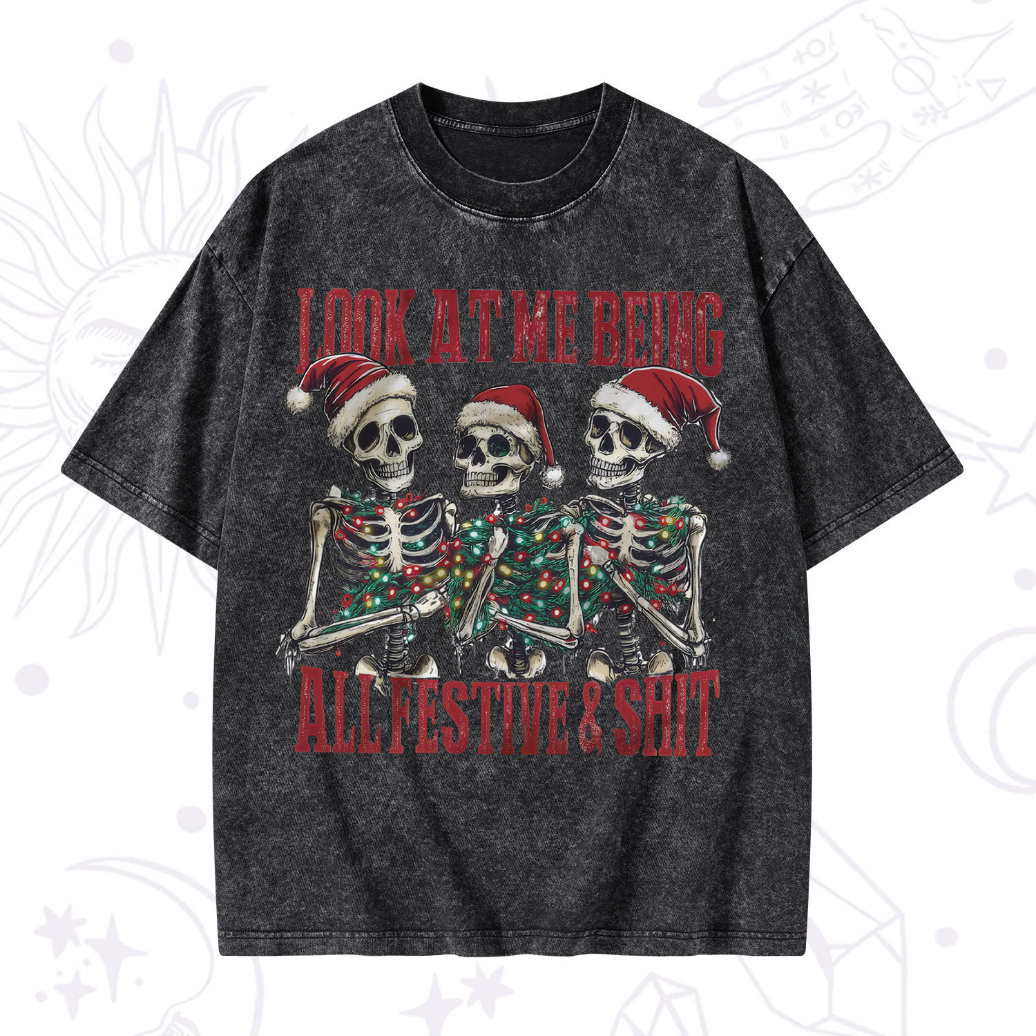 Purplehecate Look At Me Being All Festive And Shit Christmas Washed T-