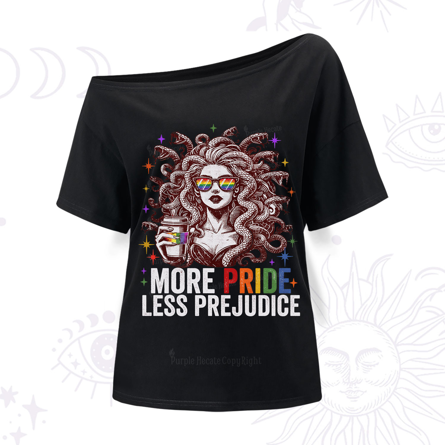Purplehecate More Pride Less Prejudice Medusa One Shoulder T-Shirt