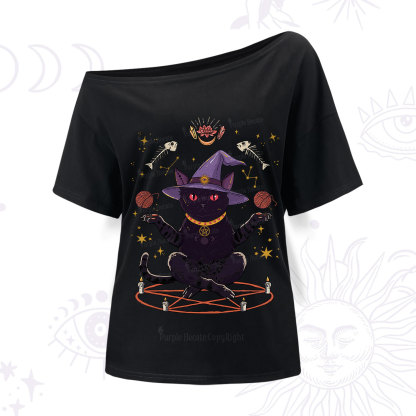 Purplehecate Meowitch Rituals One Shoulder T-Shirt