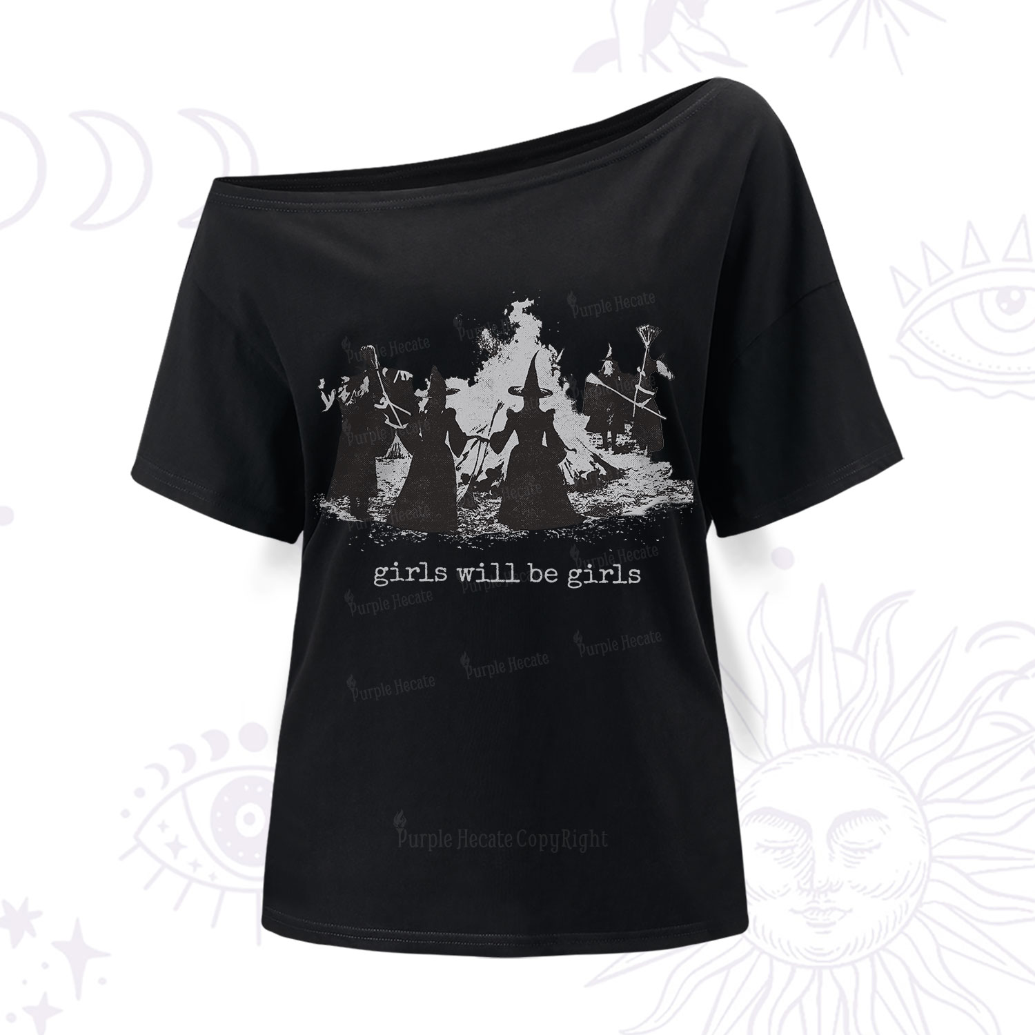 Purplehecate Girls Will Be Girls One Shoulder T-Shirt