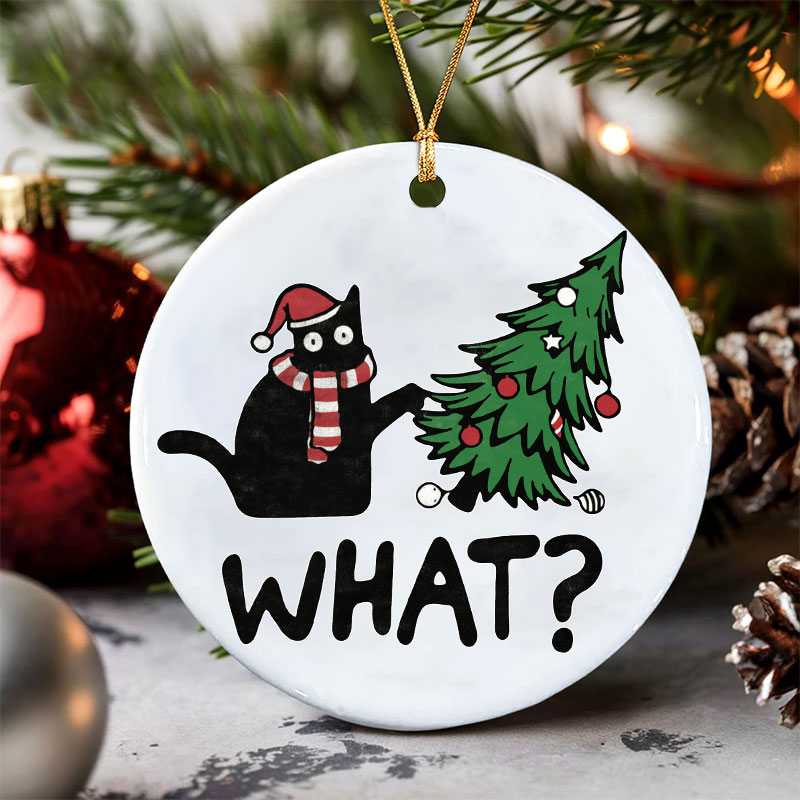 Purplehecate Christmas Black Cat Christmas Ornament