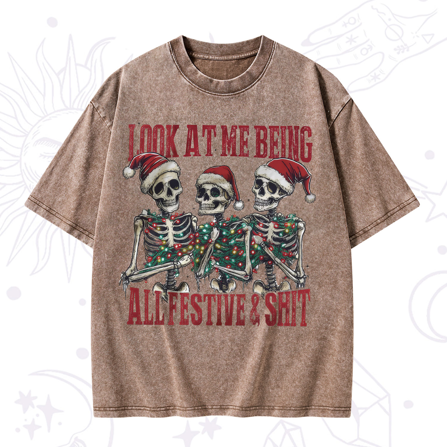 Purplehecate Look At Me Being All Festive And Shit Christmas Washed T-Shirt