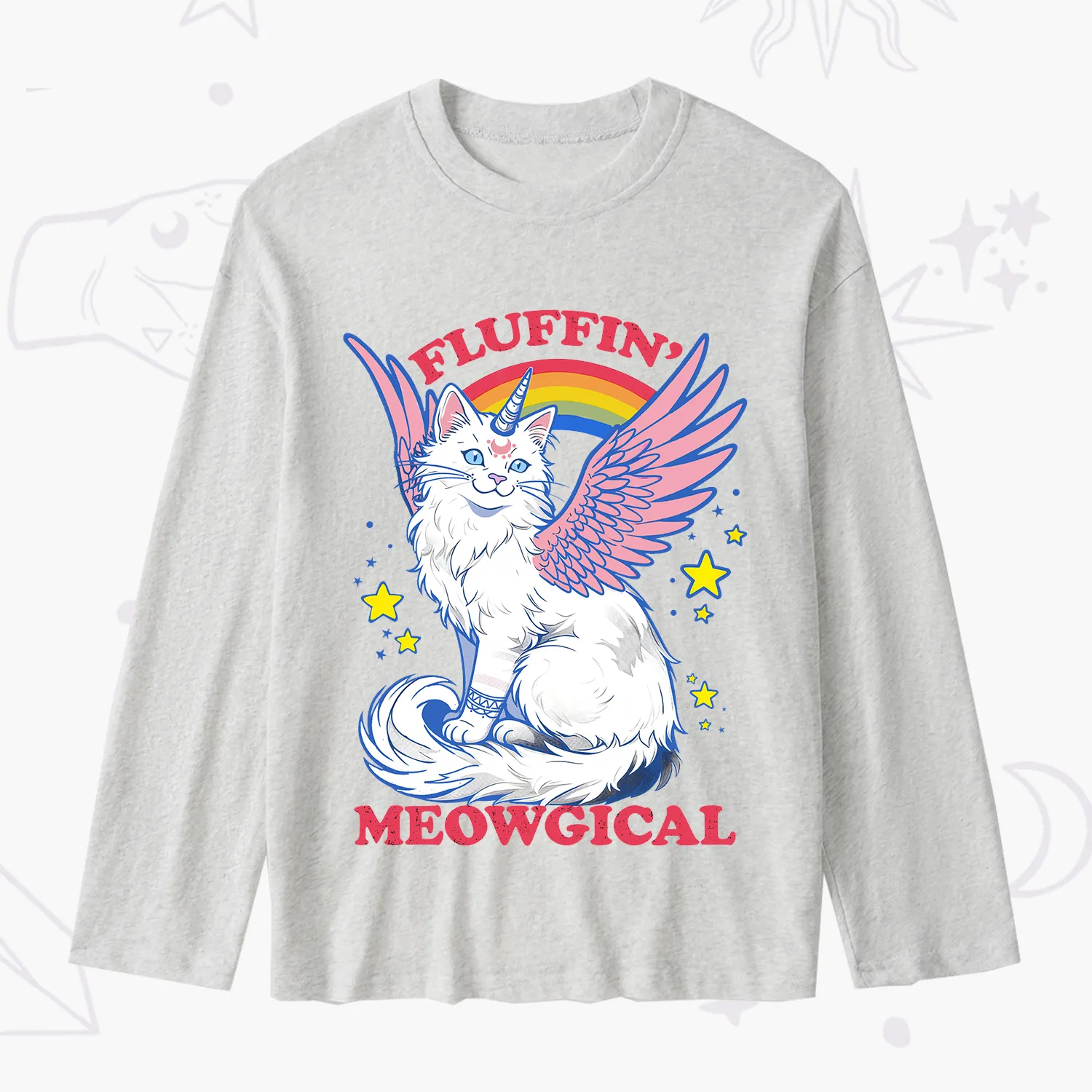 Purplehecate Fluffin Meowgical Slub Long Sleeve T-Shirt